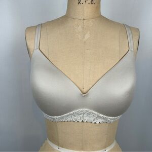 NEW Aerie Wireless Sams Armature Nude Cream Tan Lace Bra Size 36D